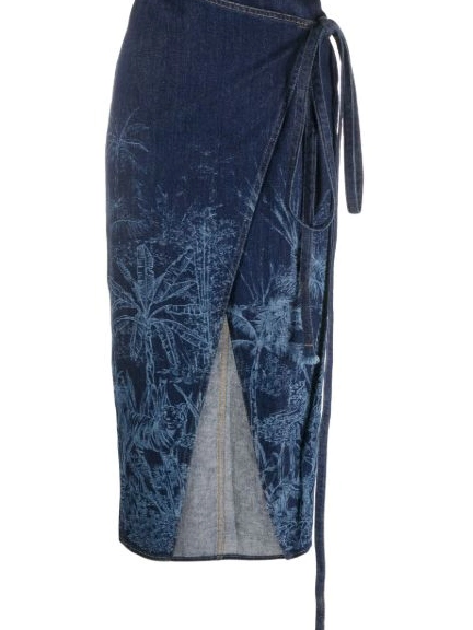 Cheap de denim Toile skirt Women Jungle Alanui Jouy 0407